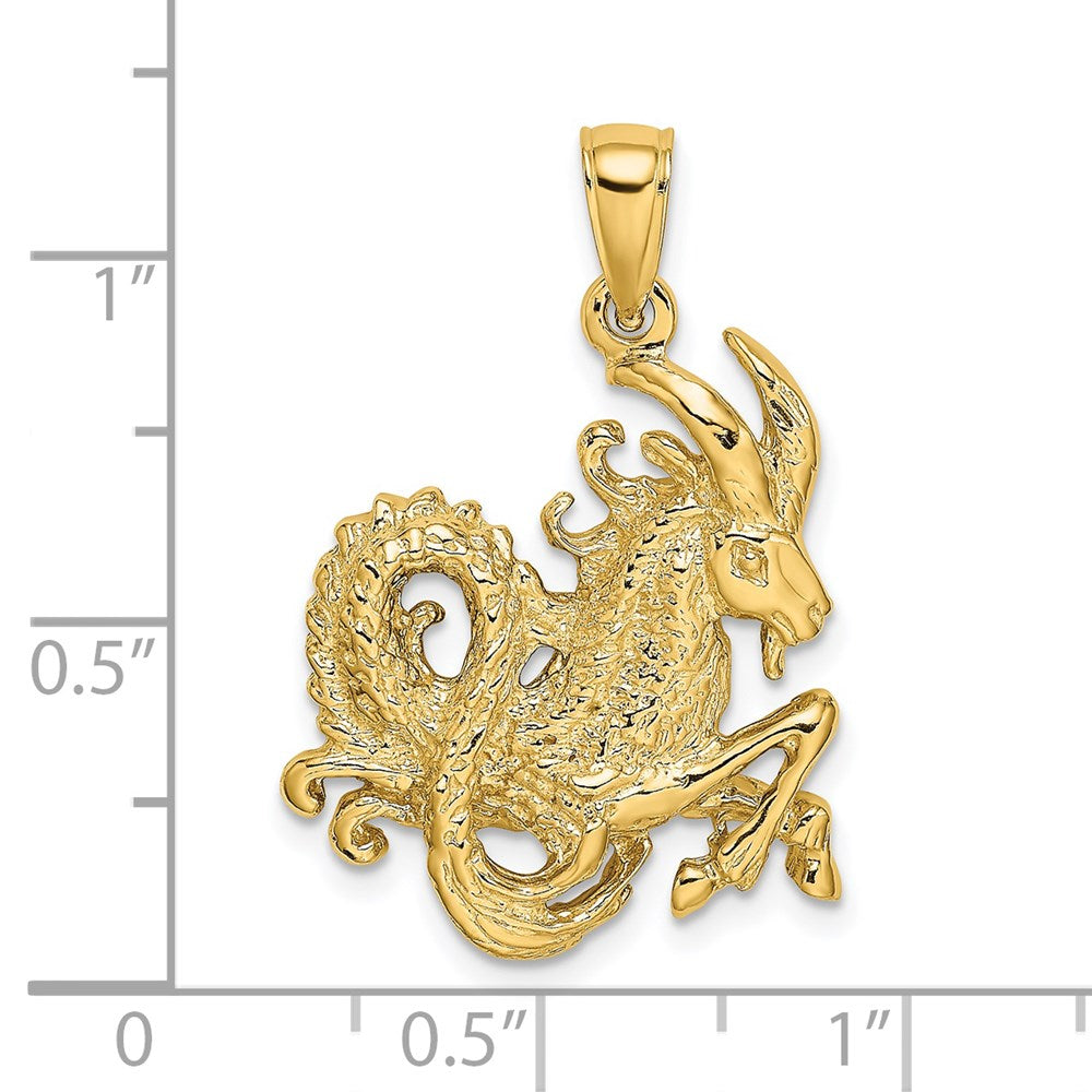 Gold Large Capricorn Zodiac Charm Model-C3176 - Charlie & Co. Jewelry