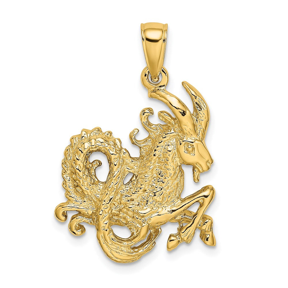 Gold Large Capricorn Zodiac Charm Model-C3176 - Charlie & Co. Jewelry