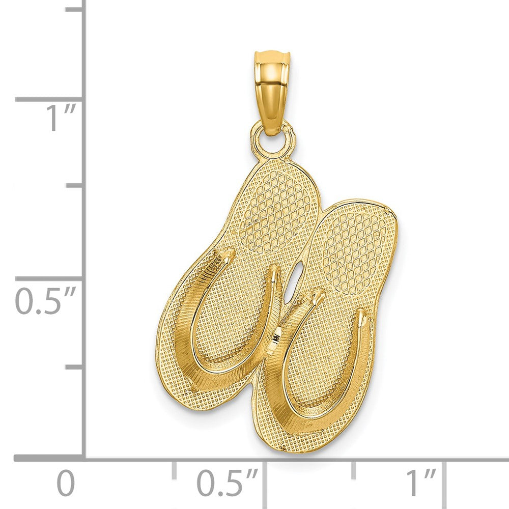 Charlie & Co Jewelry | 14k 3d Hawaii Aloha Double Flip-flop Charm - Model C3250