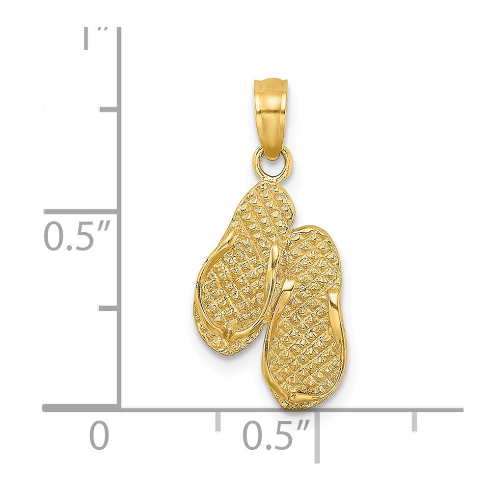 Charlie & Co Jewelry | 14k 3d Myrtle Beach Flip-flops Charm - Model C3268
