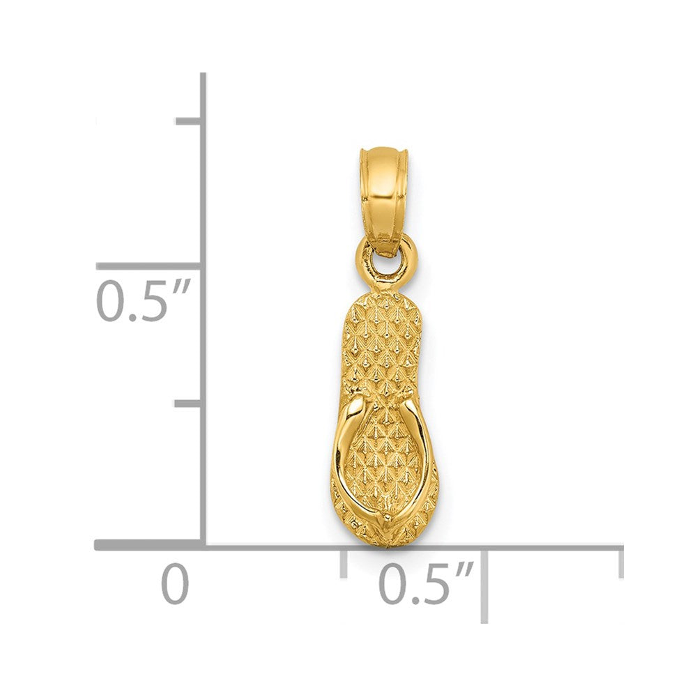 Charlie & Co Jewelry | 14k 3d Myrtle Beach Single Flip-flop Charm - Model C3269