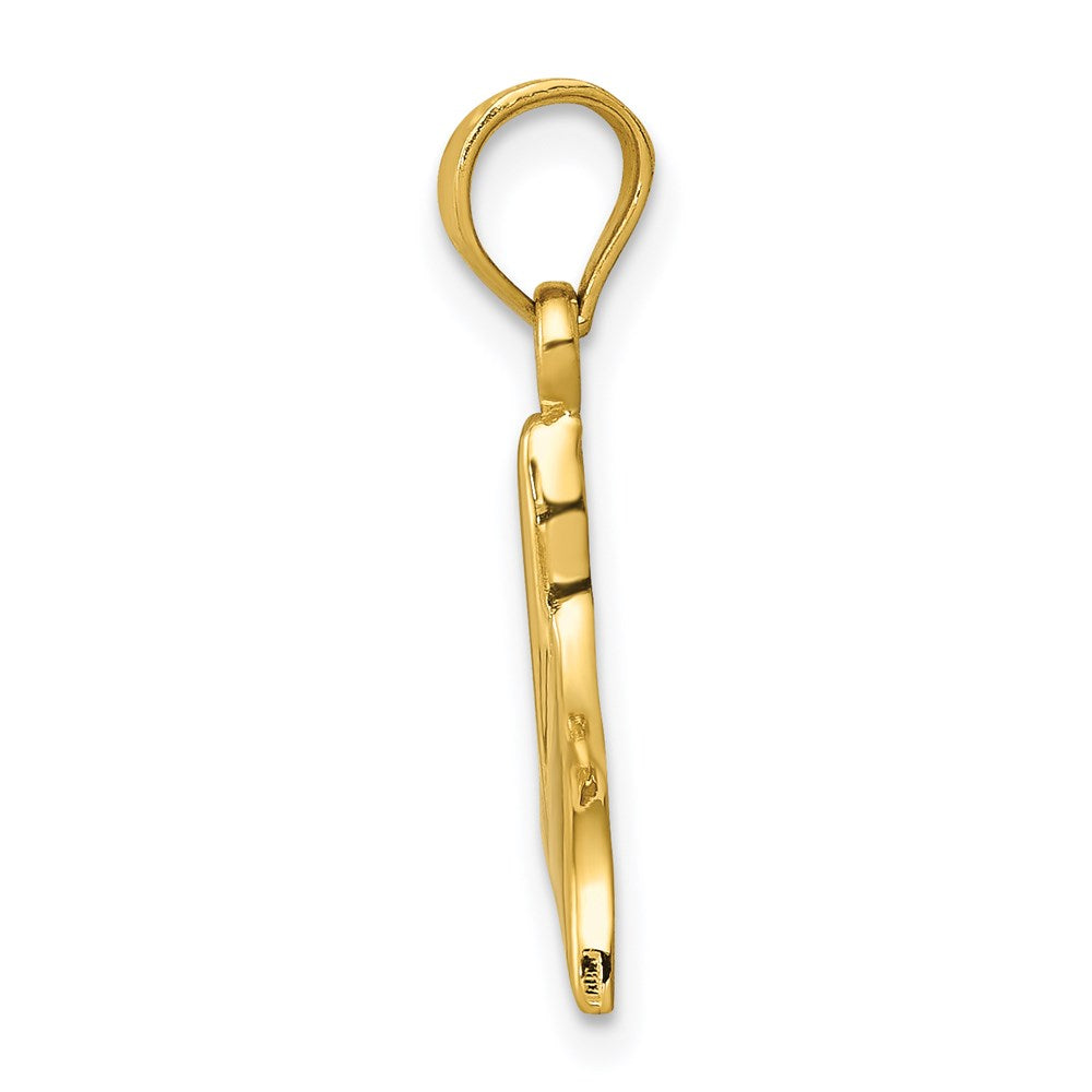 Charlie & Co Jewelry | 14k Solid Polished Open-backed Whale Tail Pendant - Model C3430