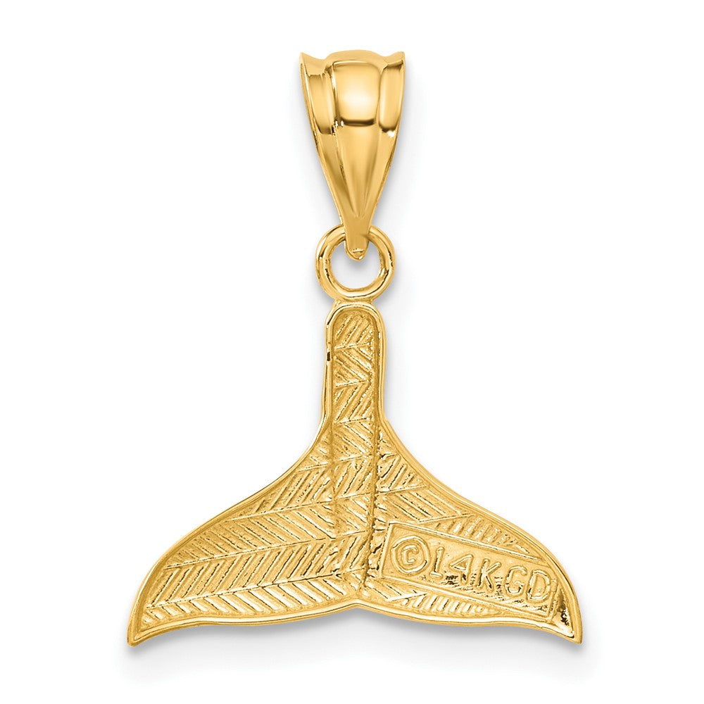 Charlie & Co Jewelry | 14k Solid Polished Open-backed Whale Tail Pendant - Model C3430