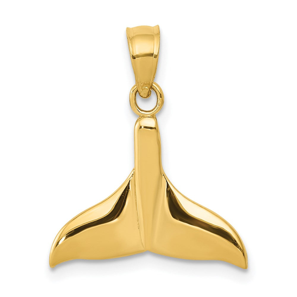 Charlie & Co Jewelry | 14k Solid Polished Open-backed Whale Tail Pendant - Model C3430