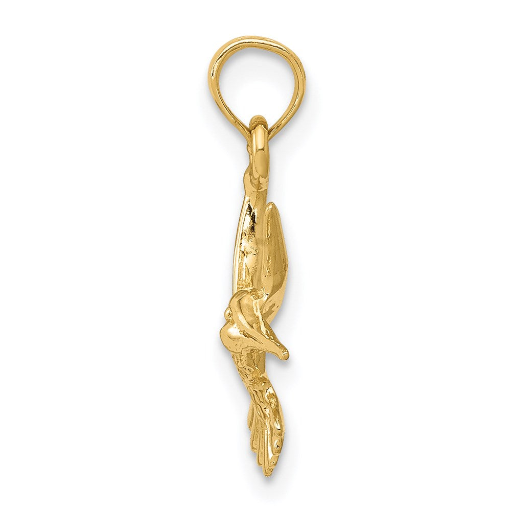 14K Gold Hummingbird Pendant Necklace - Charlie & Co. Jewelry