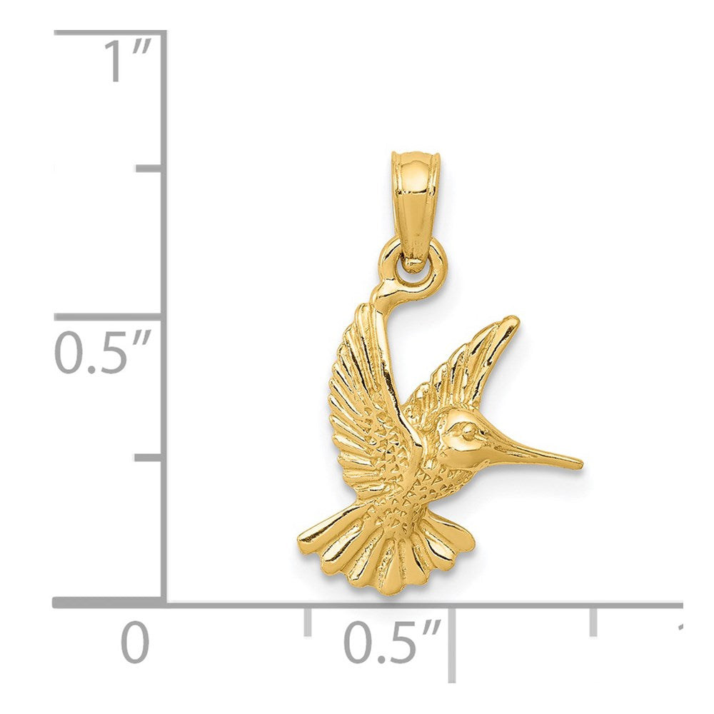 14K Gold Hummingbird Pendant Necklace - Charlie & Co. Jewelry