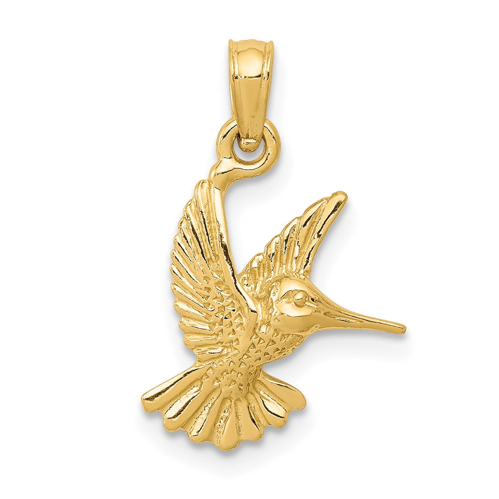 14K Gold Hummingbird Pendant Necklace - Charlie & Co. Jewelry