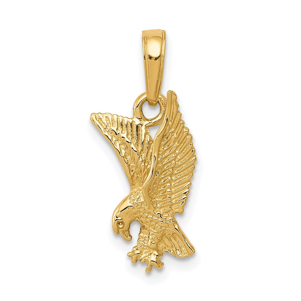 Gold Eagle Landing Necklace Pendant Model-C3490 - Charlie & Co. Jewelry