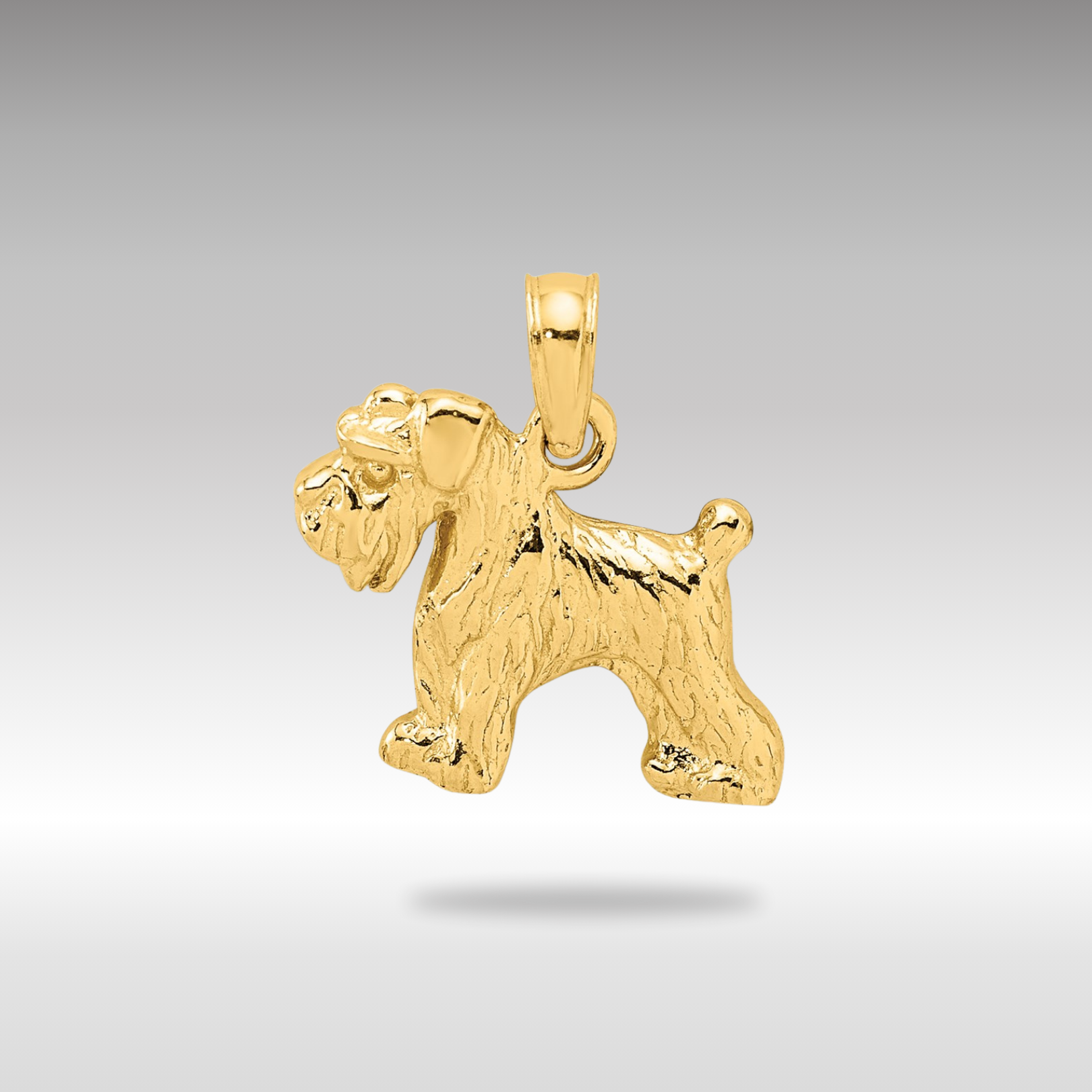 Gold Schnauzer Dog Necklace Pendant - Charlie & Co. Jewelry