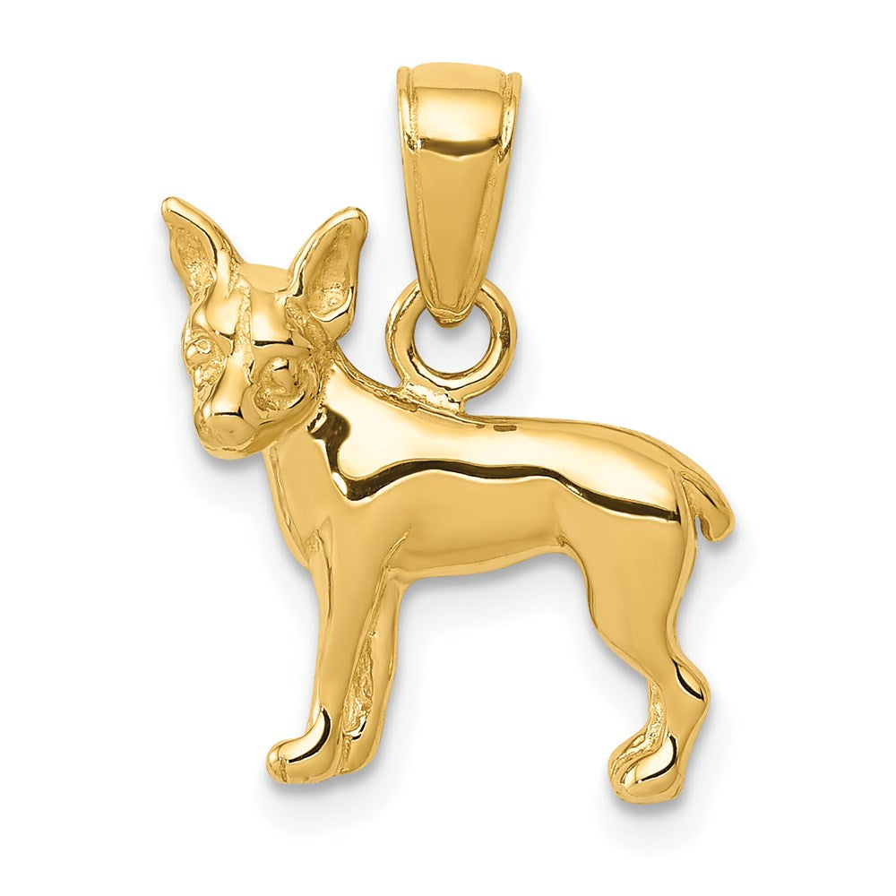 14k Gold Chihuahua Dog Necklace Pendant - Charlie & Co. Jewelry