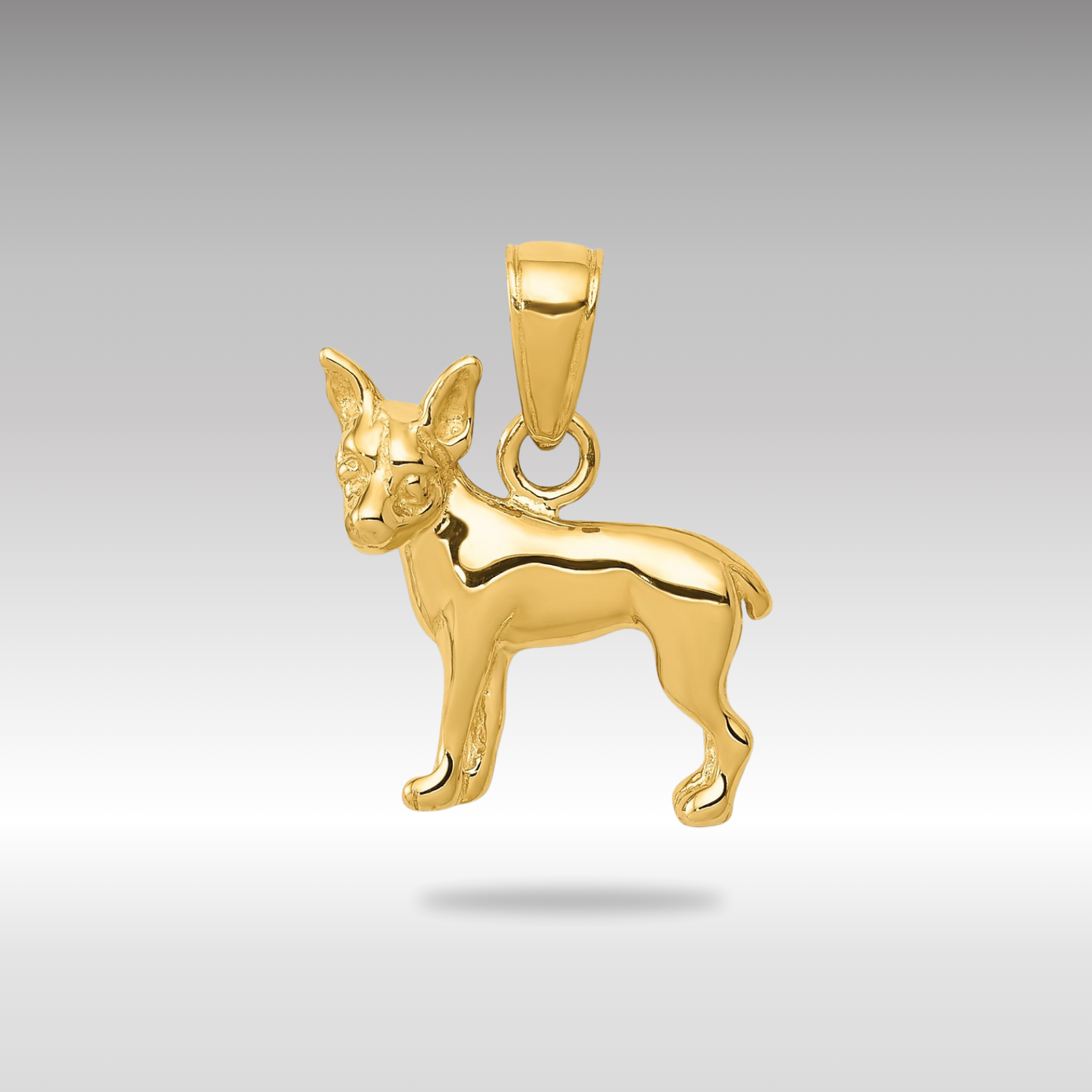 Gold Chihuahua Dog Necklace Pendant - Charlie & Co. Jewelry