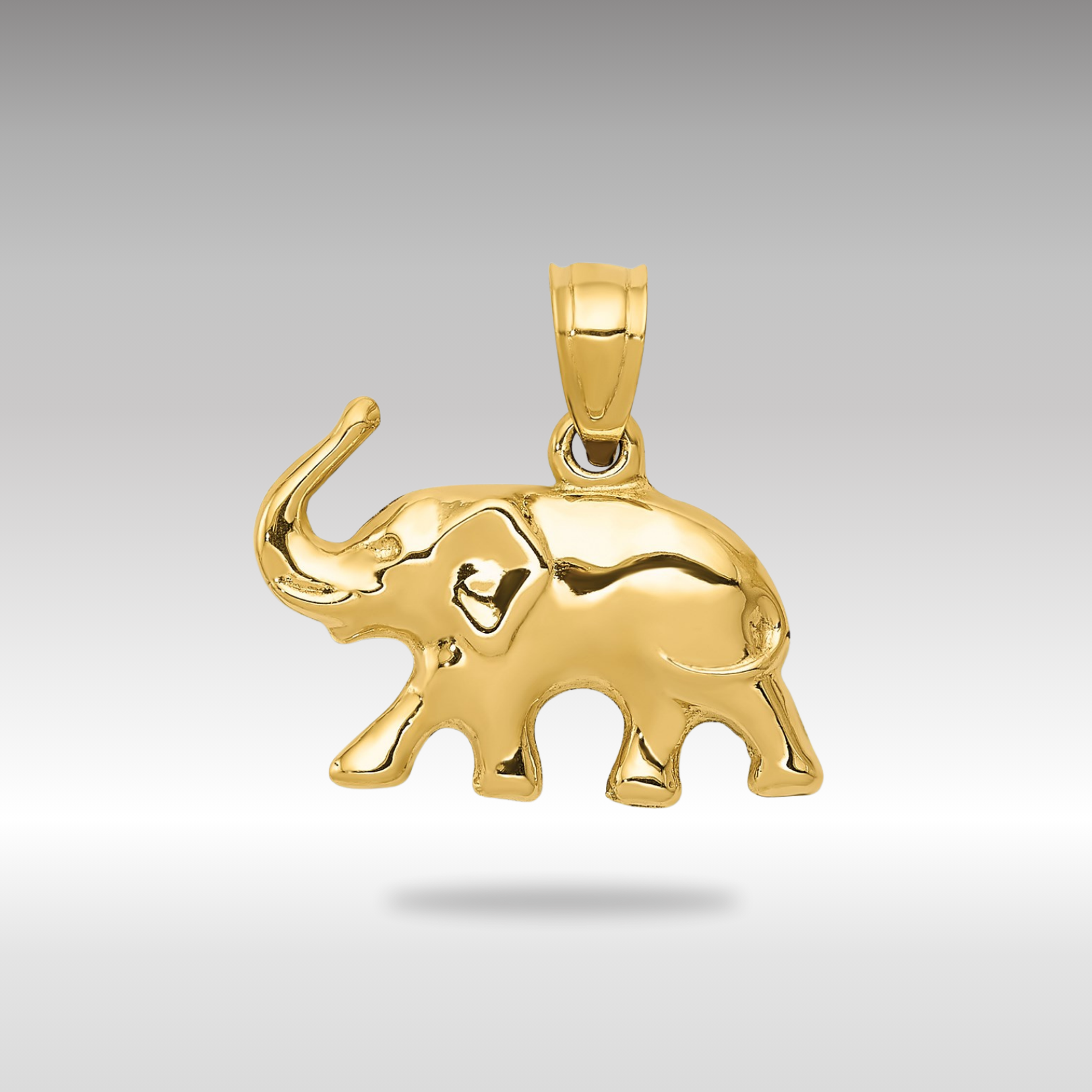 Gold 3D Elephant Necklace Pendant - Charlie & Co. Jewelry