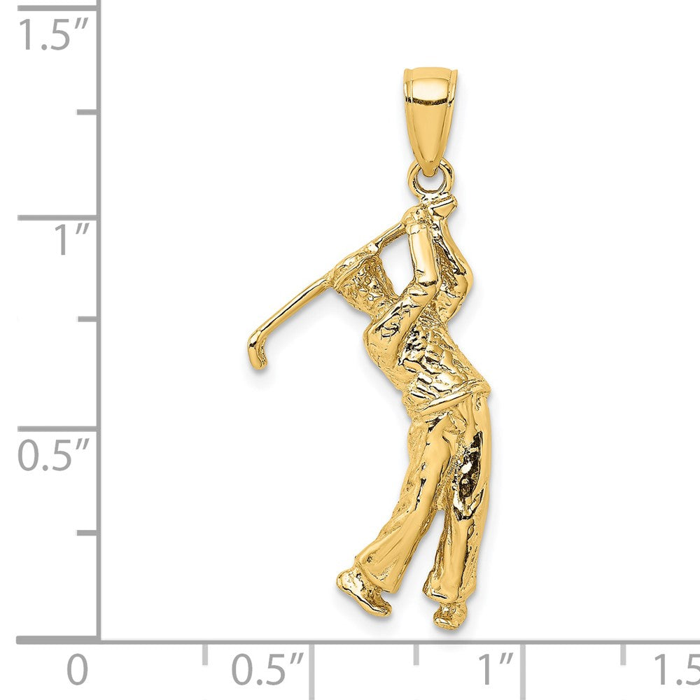 Charlie & Co Jewelry | 14k 3-d Golfer In Swing Charm - Model C3549