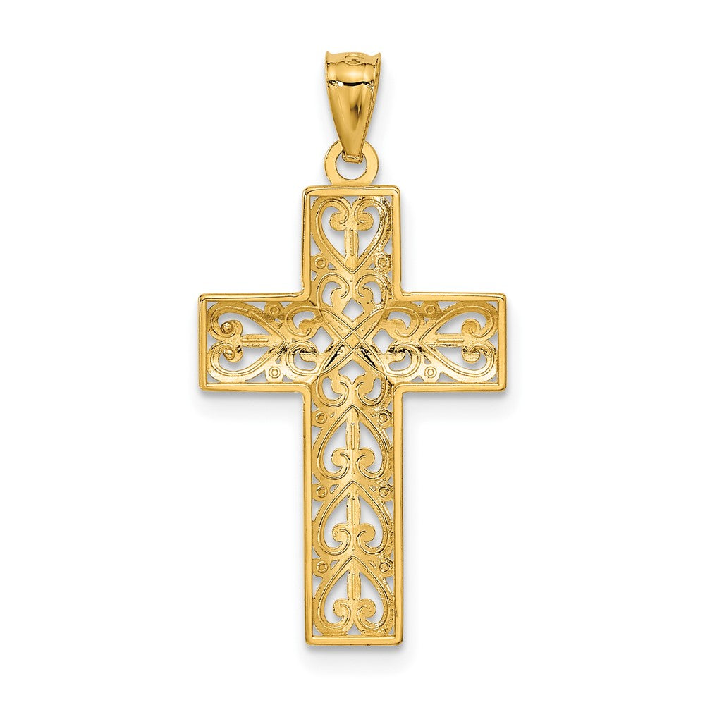 Charlie & Co Jewelry | 14k Diamond-cut Filigree Cross Pendant - Model C3604