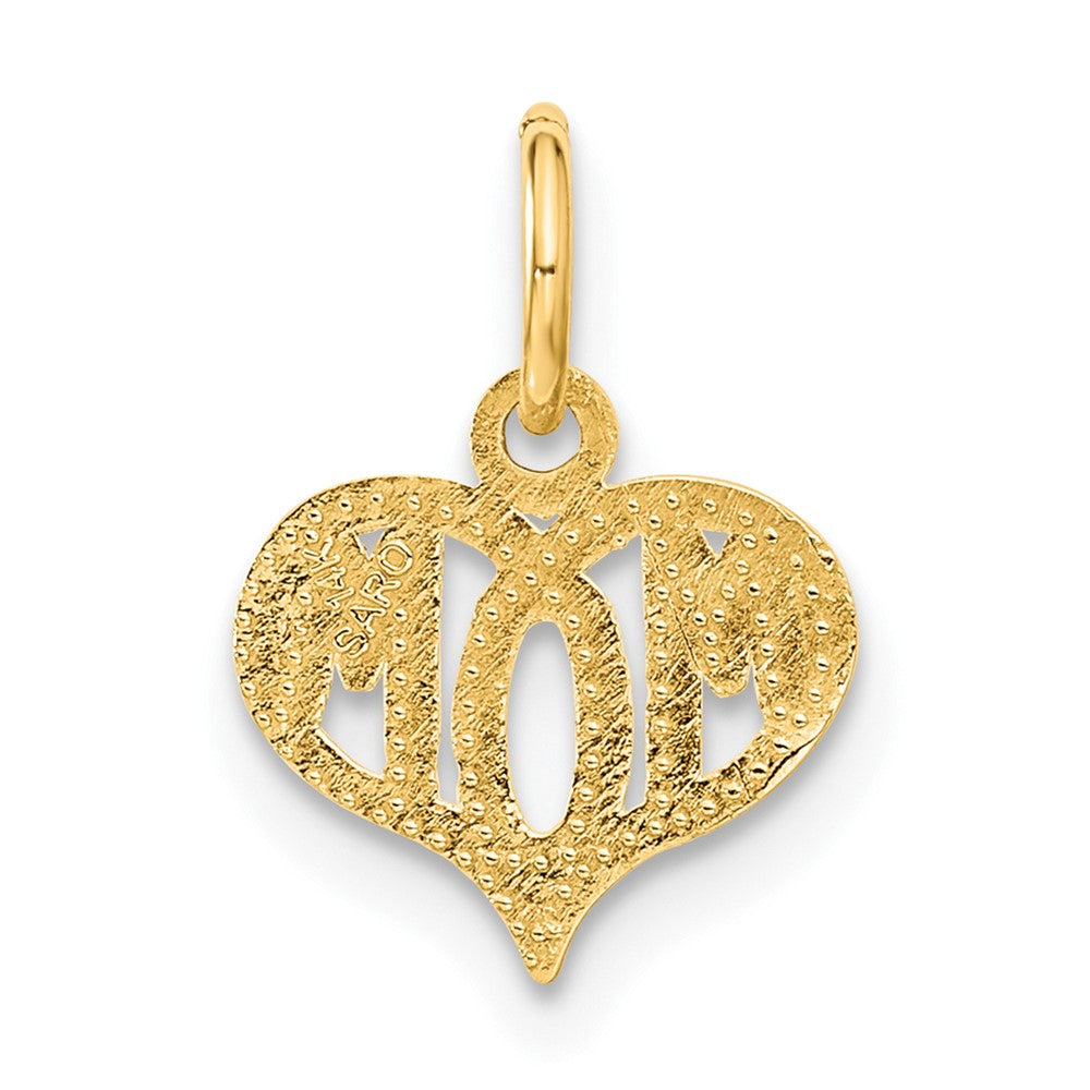 Gold MOM Heart Charm Necklace - Model C368 - Charlie & Co. Jewelry