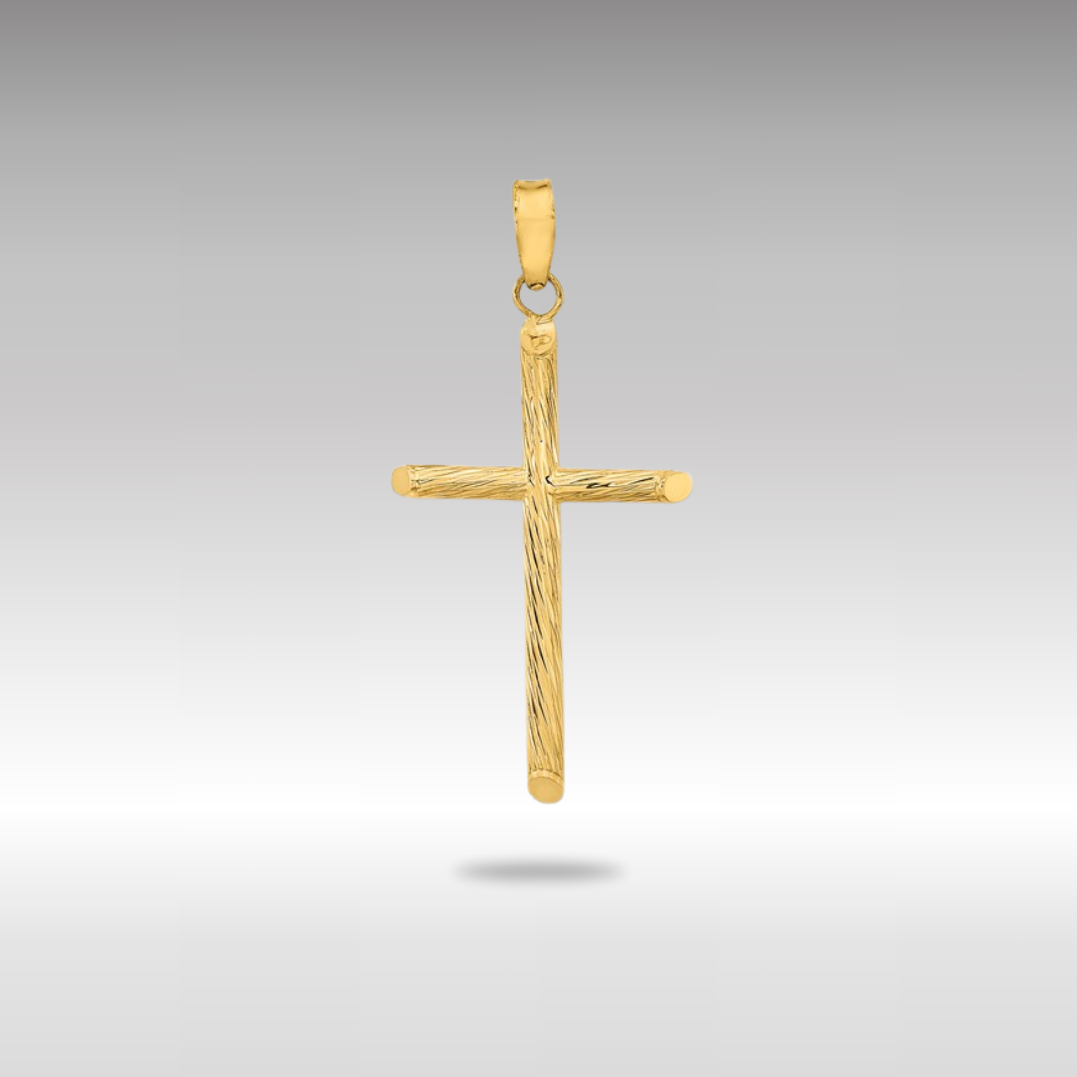 14k Polished & Textured Fancy Cross Pendant - Model K9949