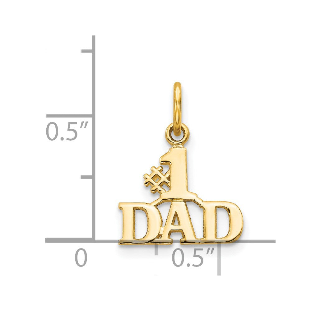 Gold #1 DAD Charm Necklace - Model C392 - Charlie & Co. Jewelry