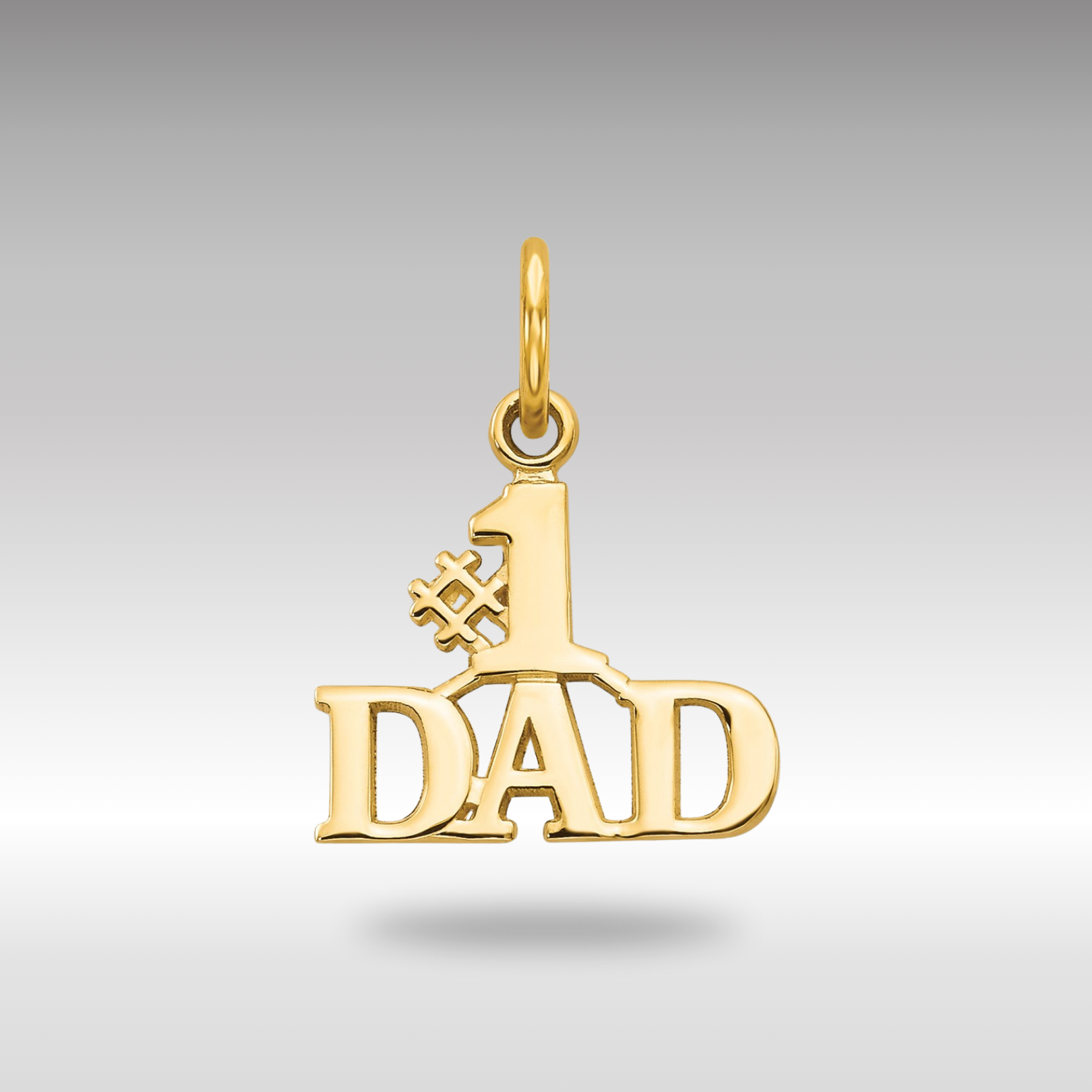 Gold #1 DAD Charm Necklace - Model C392 - Charlie & Co. Jewelry