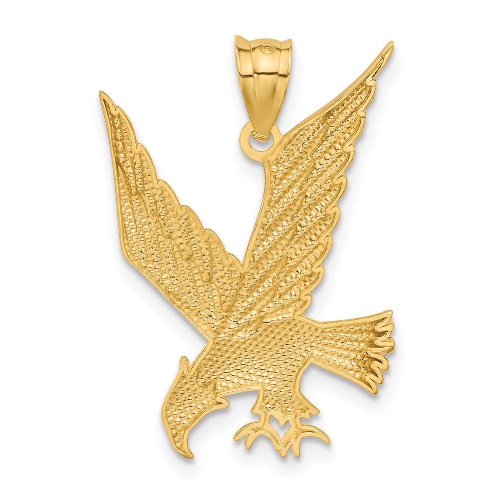 Gold Diamond-Cut Eagle Pendant Necklace Model-C4037 - Charlie & Co. Jewelry