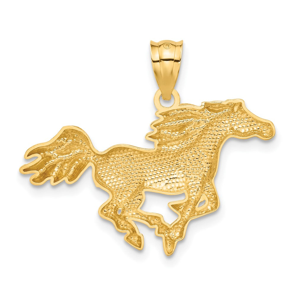 14K Gold Medium Polished Horse Necklace Pendant - Charlie & Co. Jewelry