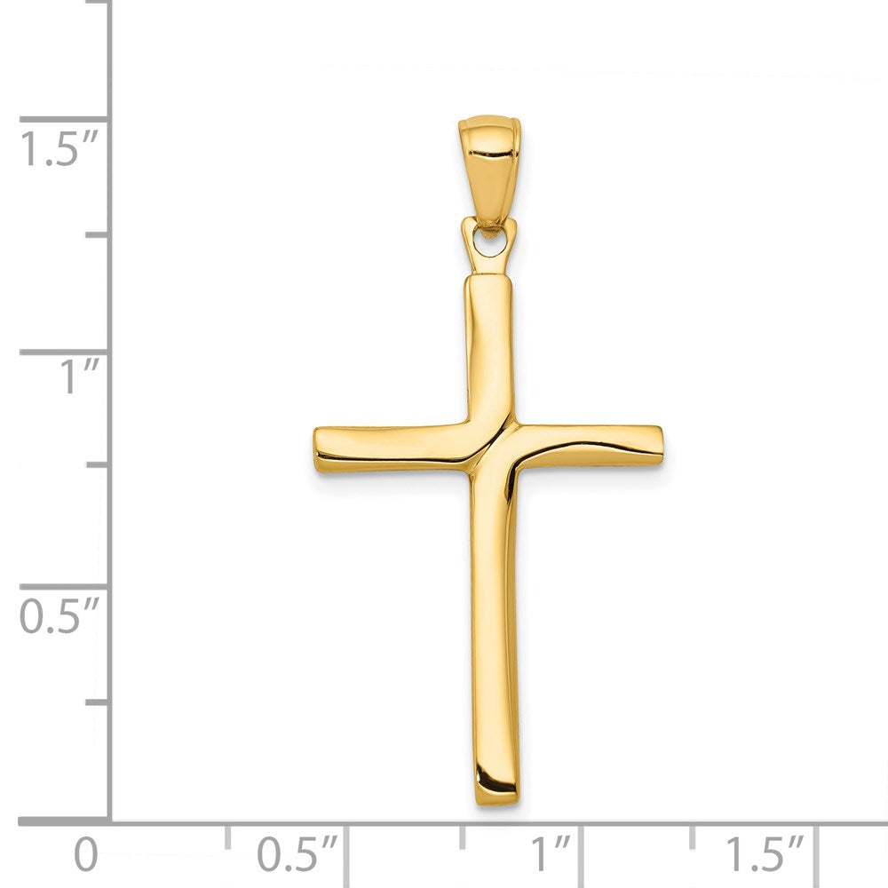 Charlie & Co Jewelry | 14k Satin Finish Accent Stick Cross Pendant - Model C4219