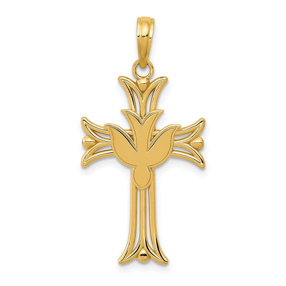 Charlie & Co Jewelry | 14k Dove On Cross Pendant - Model C4311