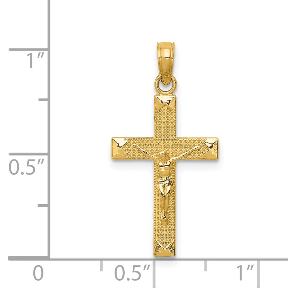 Charlie & Co Jewelry | 14k Beveled Tipped Crucifix Pendant - Model C4341