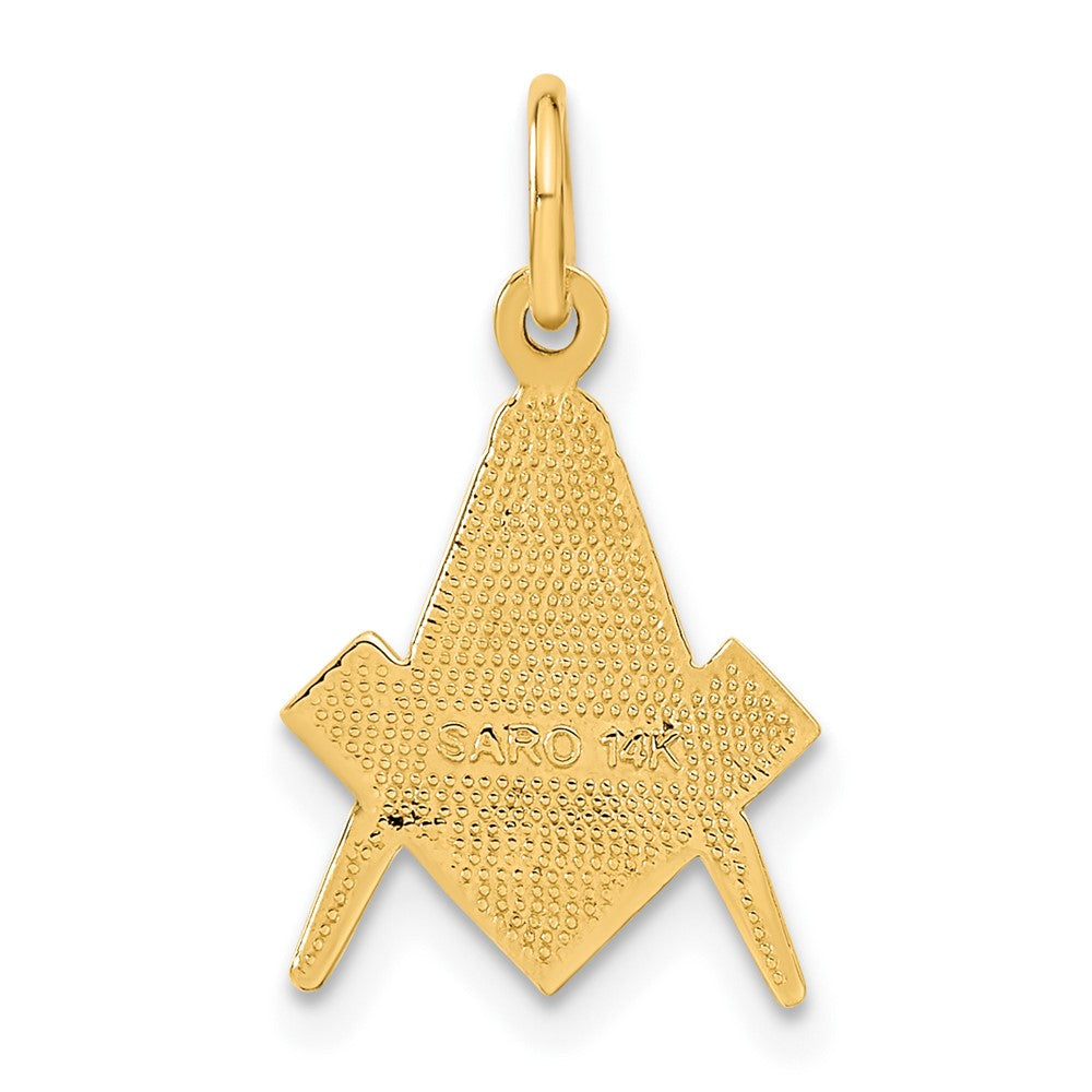 Gold Polished and Textured Masonic Symbol Pendant Necklace Model-C436 - Charlie & Co. Jewelry