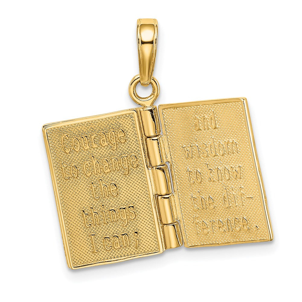 Charlie & Co Jewelry | 14k 3-d Moveable Pages Serenity Prayer Book Pendant - Model C4424
