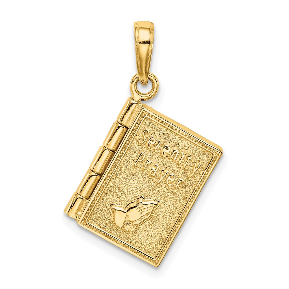 Charlie & Co Jewelry | 14k 3-d Moveable Pages Serenity Prayer Book Pendant - Model C4424