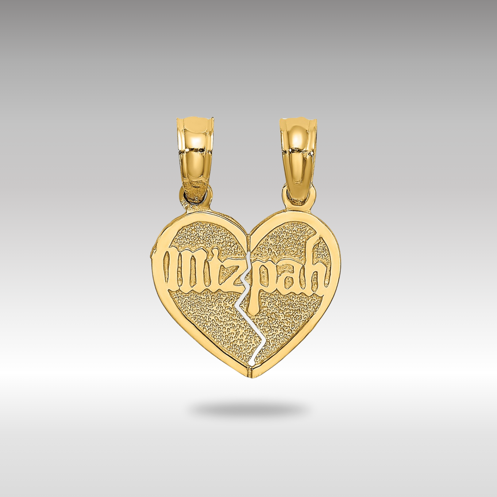 14K Gold Reversible Break apart Mizpah Heart Charm Model C4456