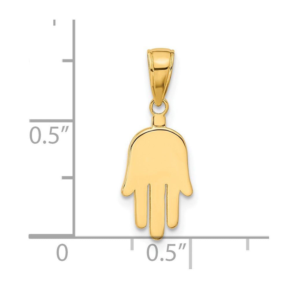 Charlie & Co Jewelry | 14k Large Solid Hamsa Pendant - Model C4469