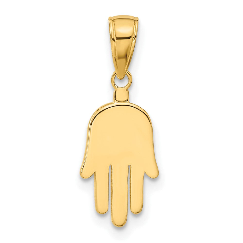 Charlie & Co Jewelry | 14k Large Solid Hamsa Pendant - Model C4469