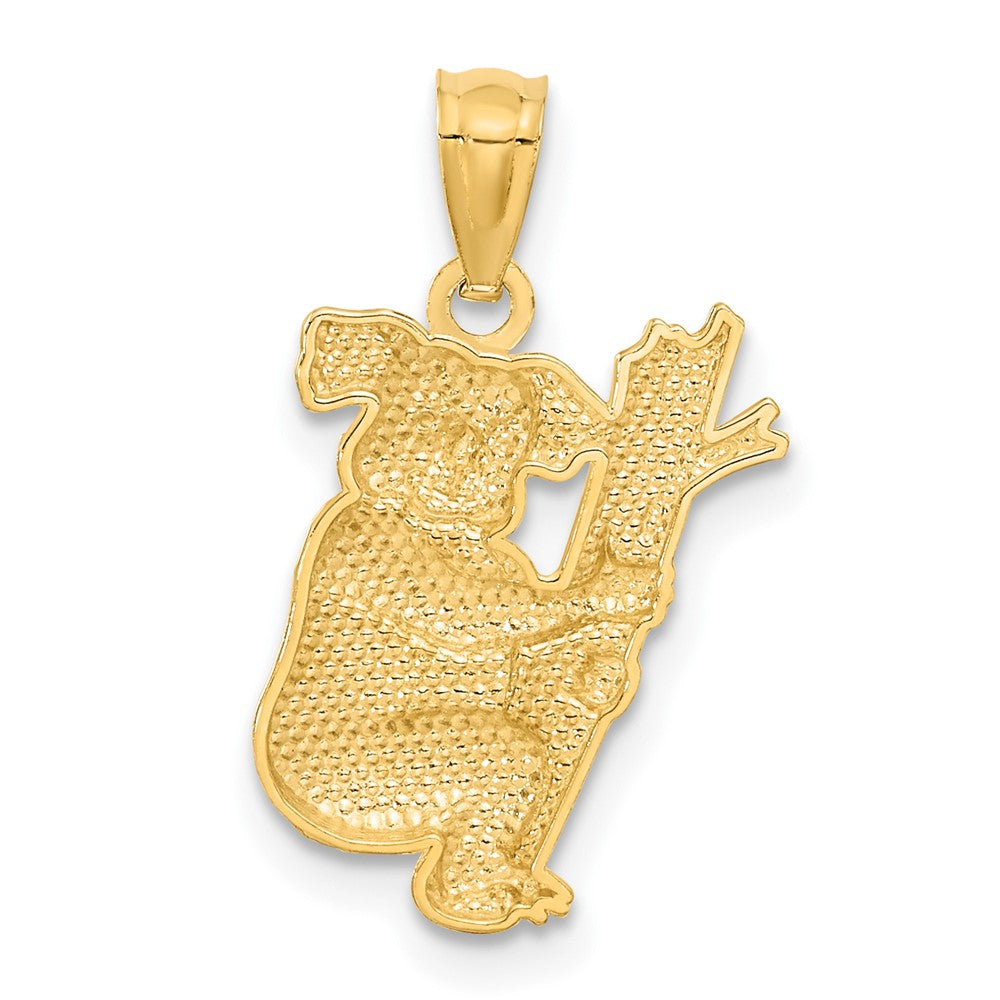 14k Gold Textured Koala Necklace Pendant - Charlie & Co. Jewelry