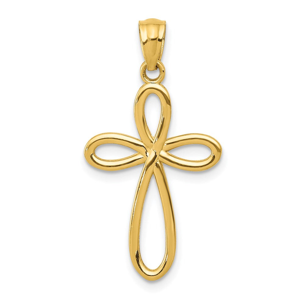 Charlie & Co Jewelry | 14k Yellow Gold Ribbon Cross Pendant - Model C4508