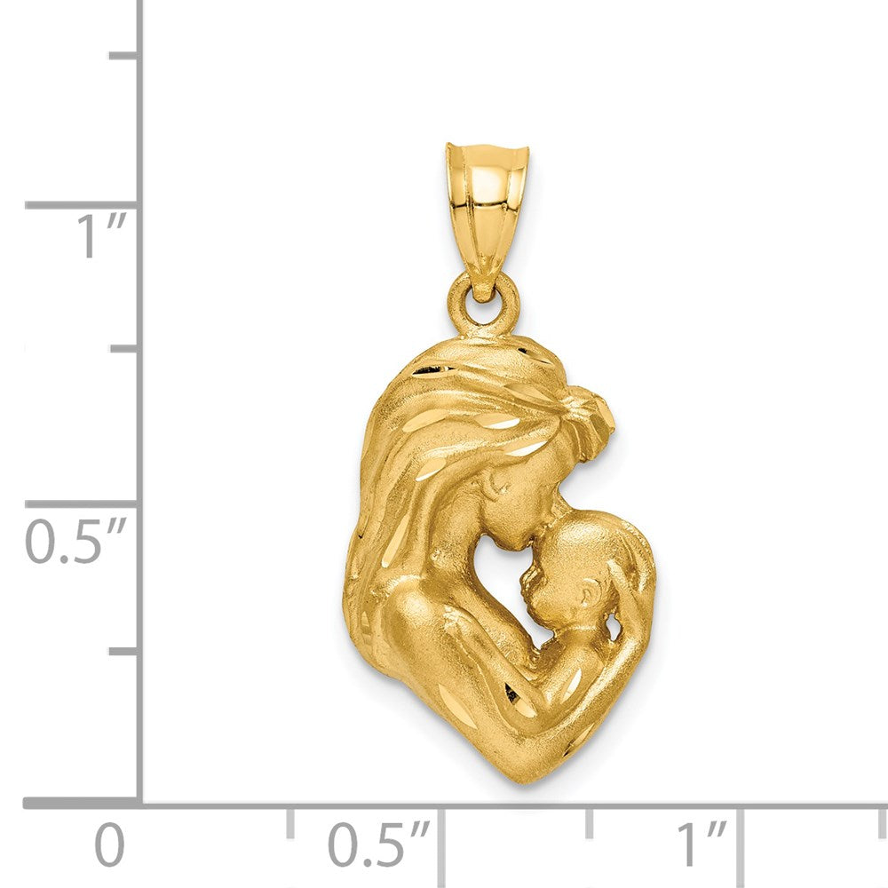 Charlie & Co Jewelry | 14k Brushed Diamond-cut Mom/baby Pendant - Model C4540