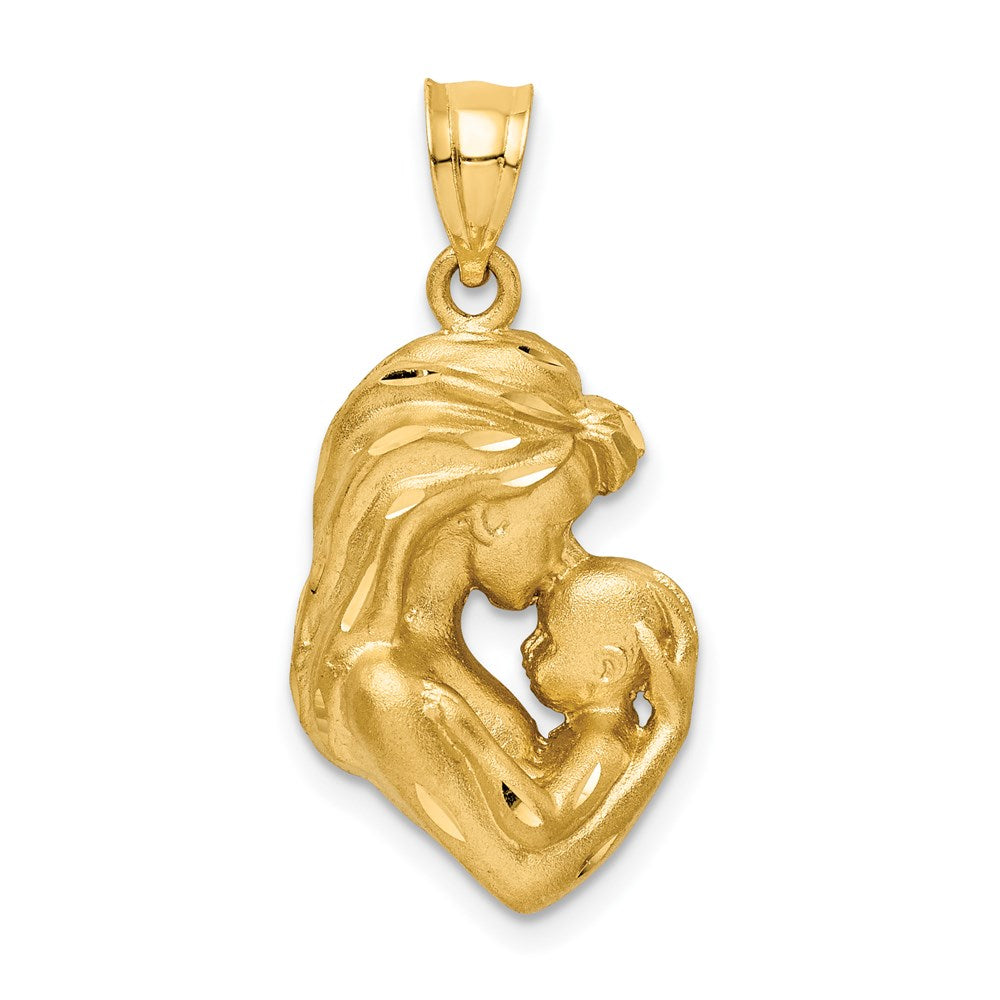 Charlie & Co Jewelry | 14k Brushed Diamond-cut Mom/baby Pendant - Model C4540