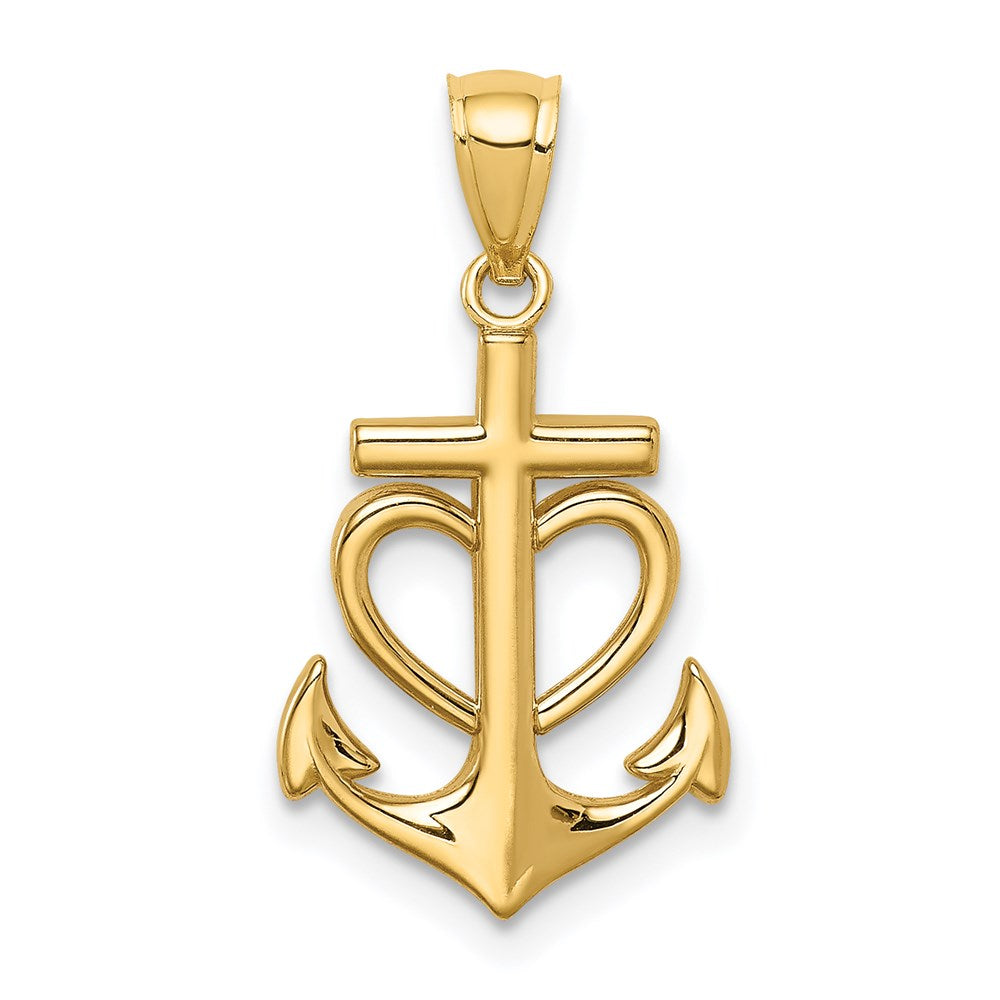 Charlie & Co Jewelry | 14k Anchor With Heart Pendant - Model C4648