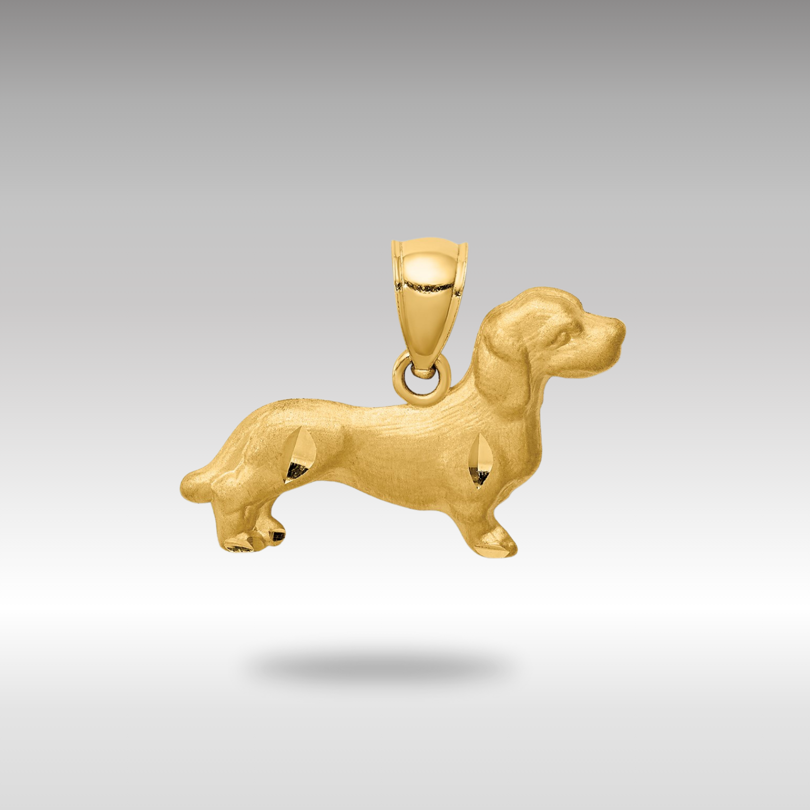 Gold Diamond-Cut Dachshund Necklace Pendant Model-4735 - Charlie & Co. Jewelry