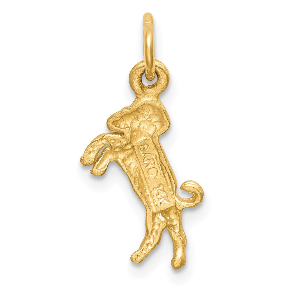 Gold Satin Diamond-cut Aries Ram Small Zodiac Charm Necklace Model-C476 - Charlie & Co. Jewelry