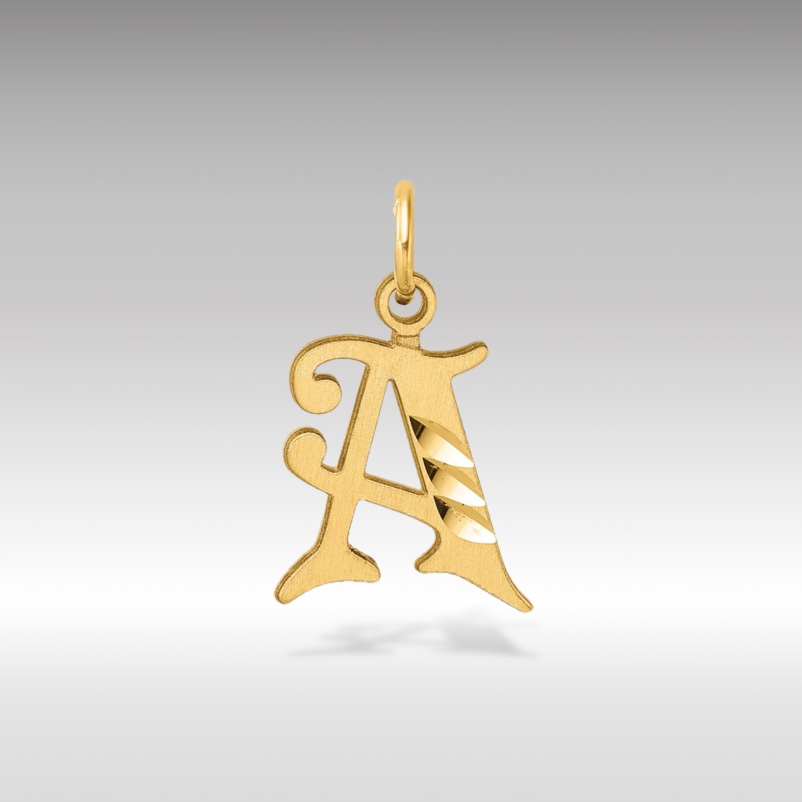 14K Gold Elegant Letter 'A' Charm - Charlie & Co. Jewelry