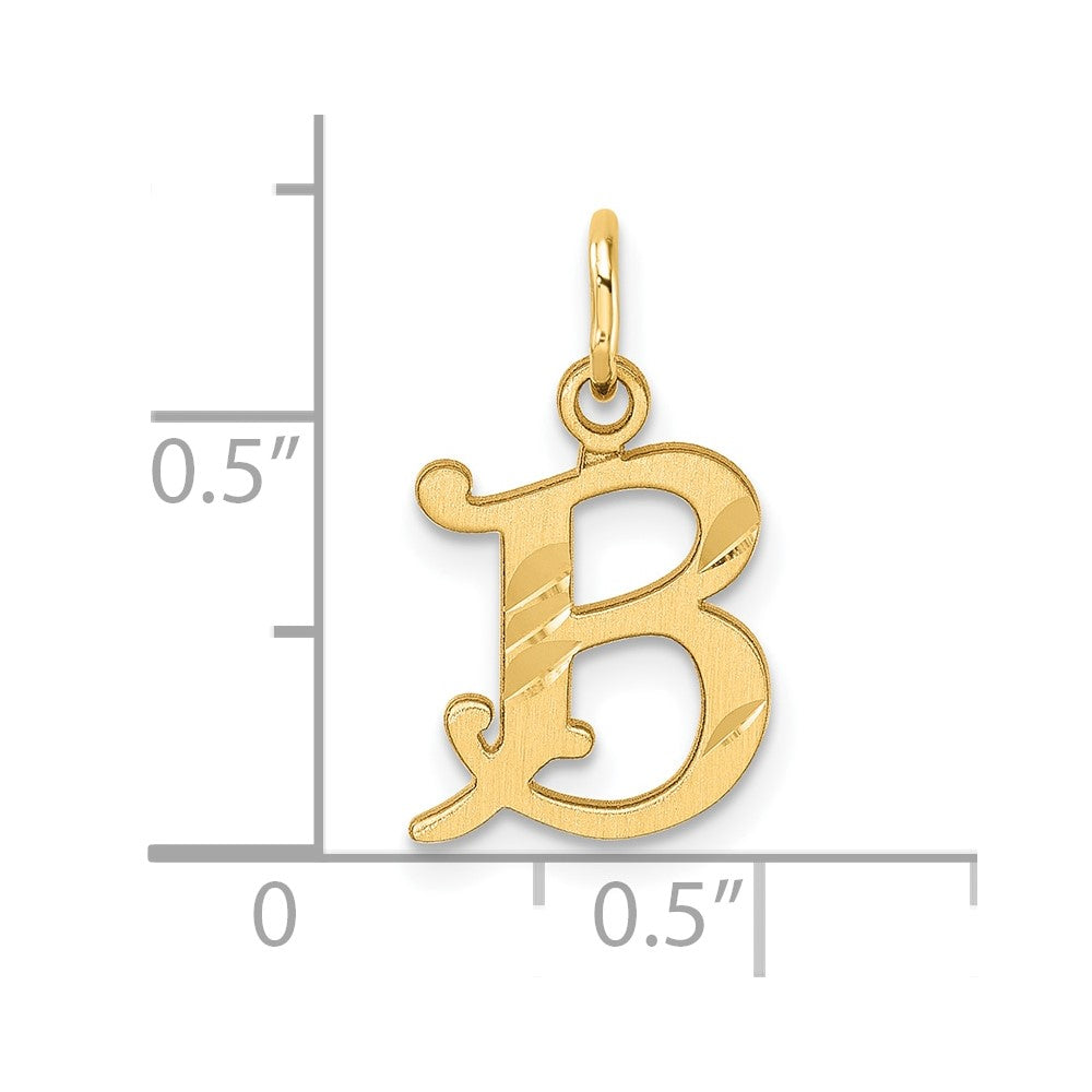 14K Gold Elegant Letter 'B' Charm - Charlie & Co. Jewelry