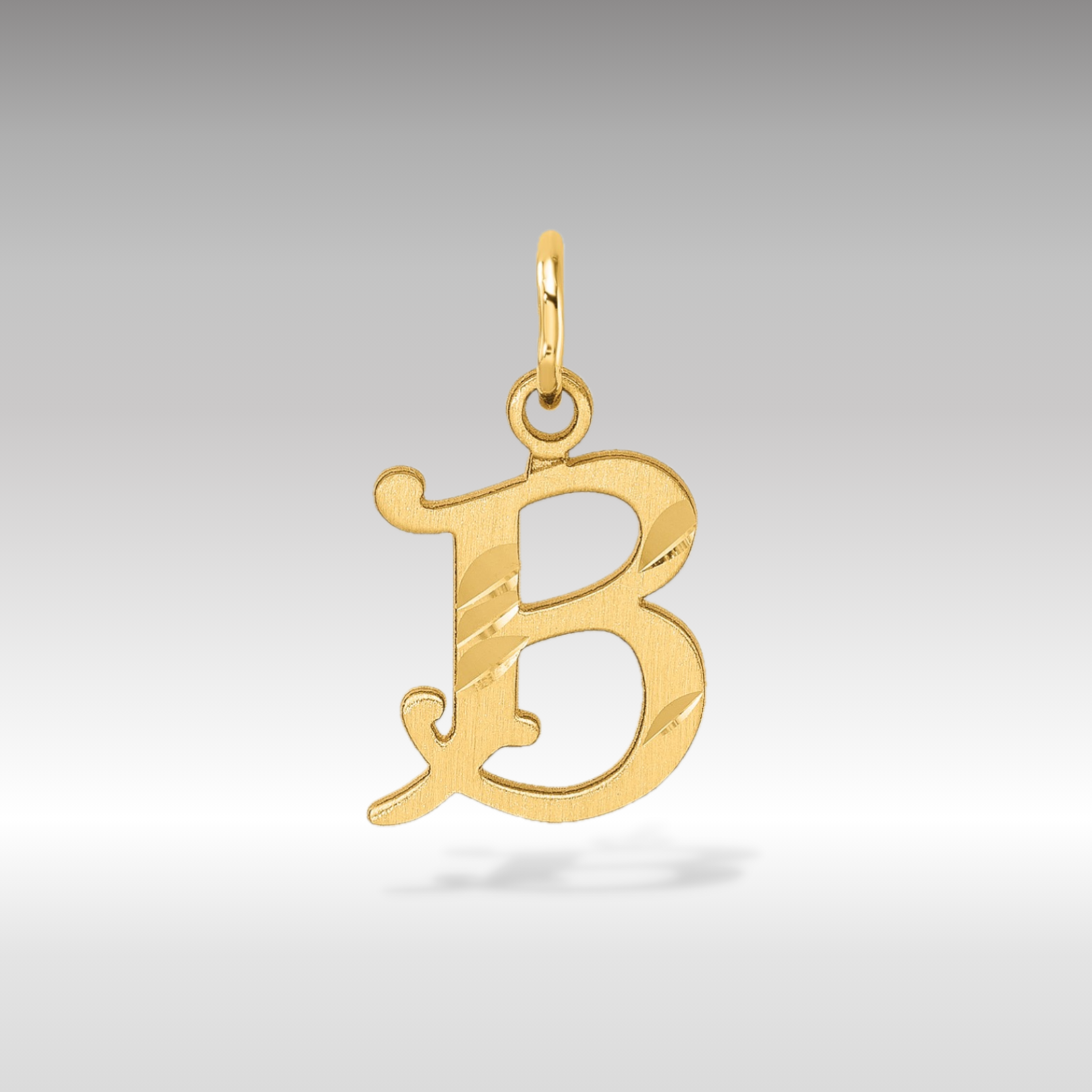 14K Gold Elegant Letter 'B' Charm - Charlie & Co. Jewelry