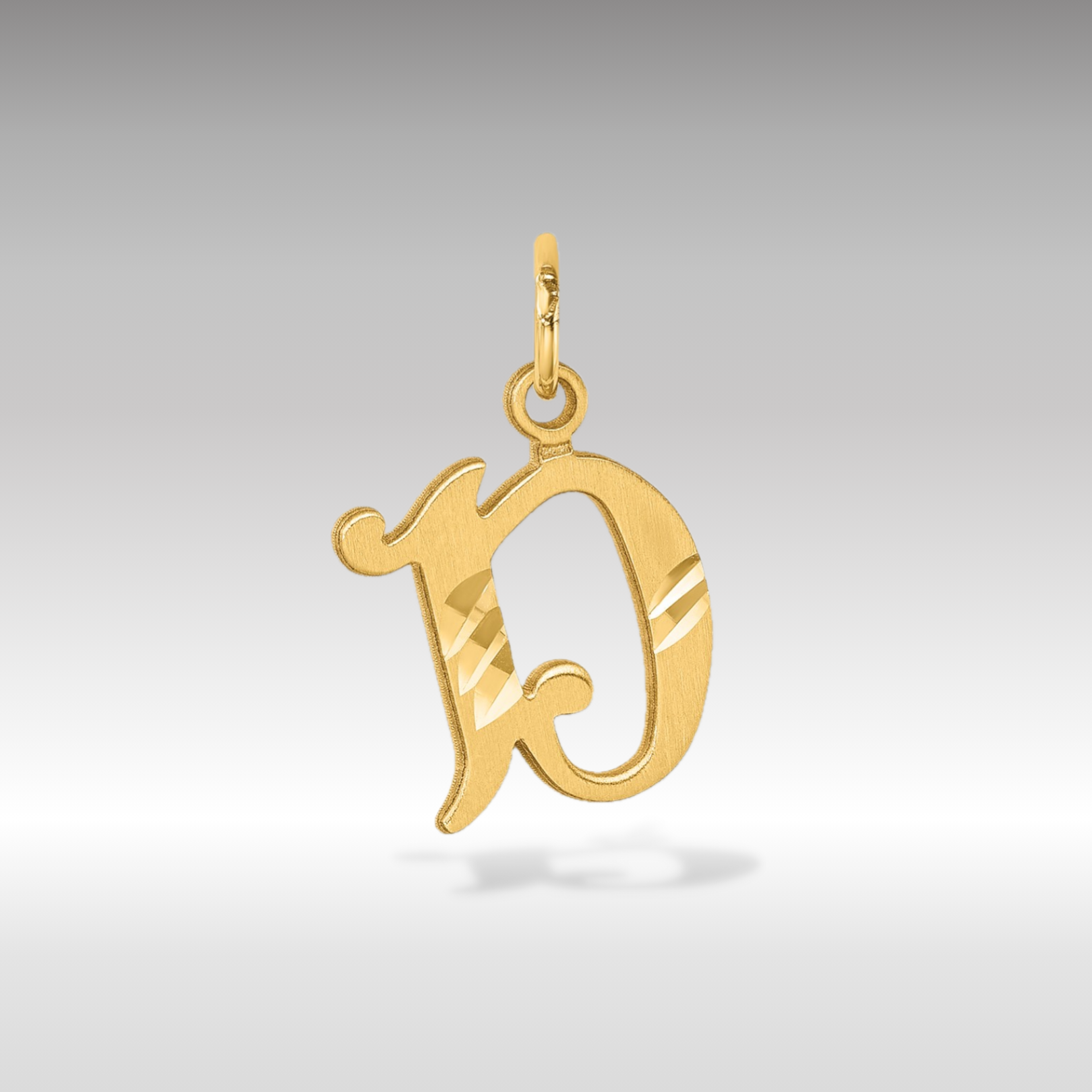 14K Gold Elegant Letter 'D' Charm - Charlie & Co. Jewelry