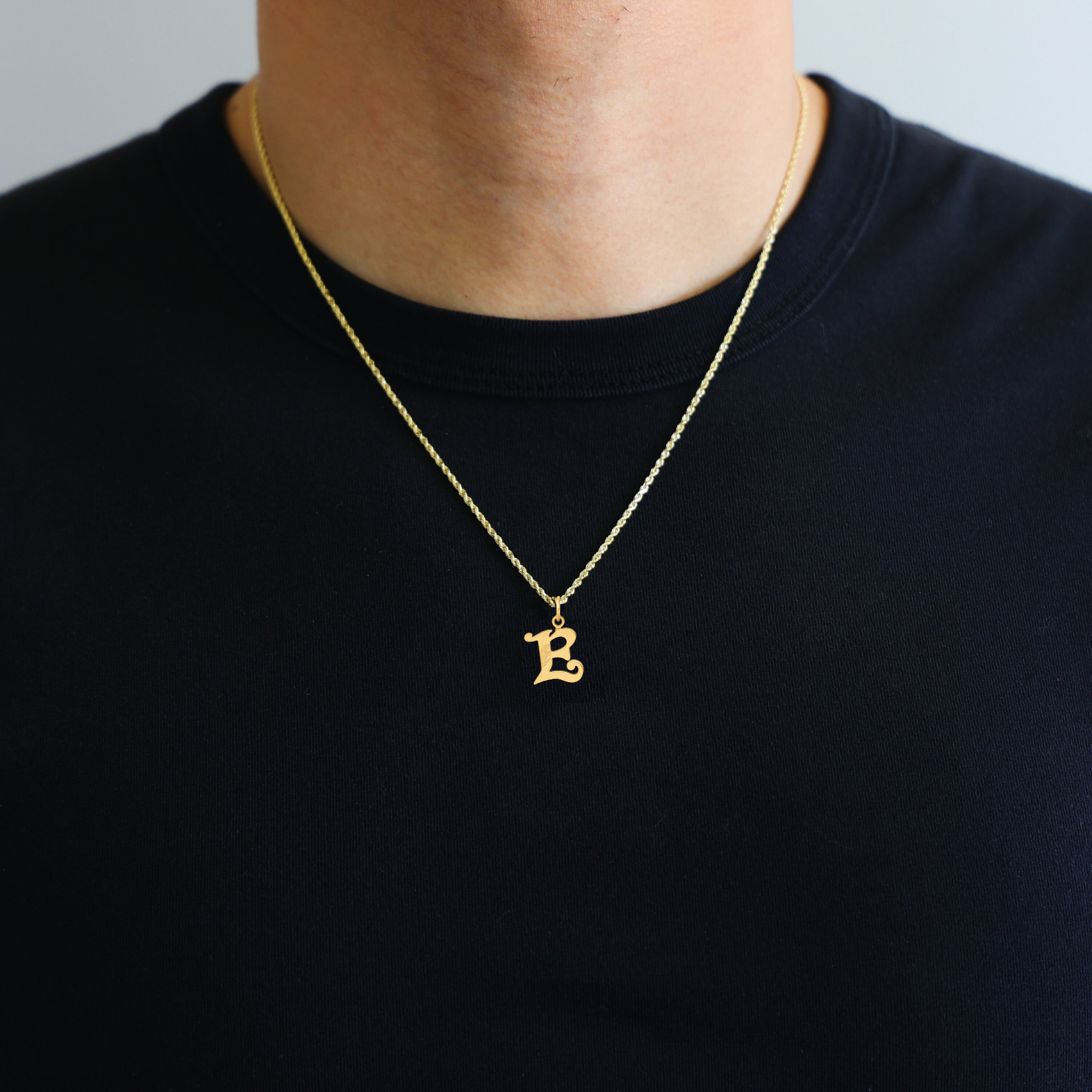 Gold Elegant Letter 'E' Charm Model-C4833 - Charlie & Co. Jewelry