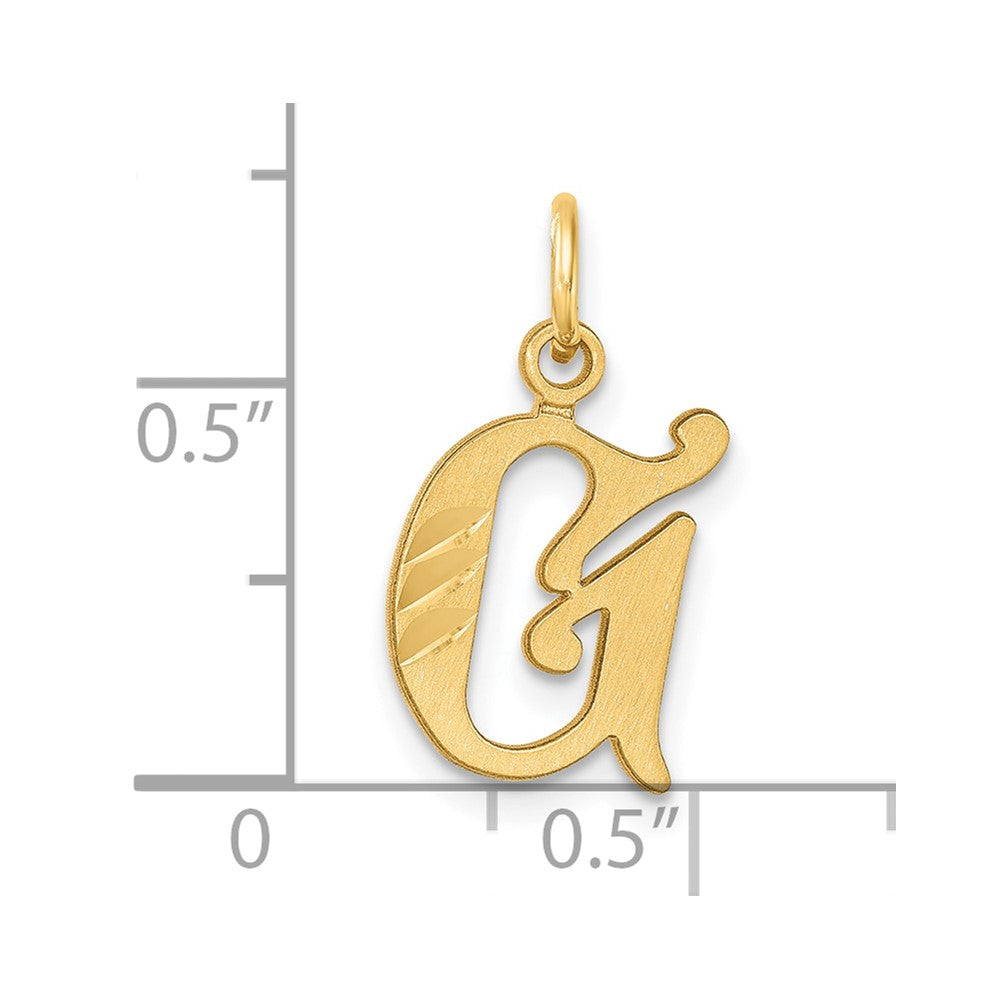 14K Gold Elegant Letter 'G' Charm - Charlie & Co. Jewelry