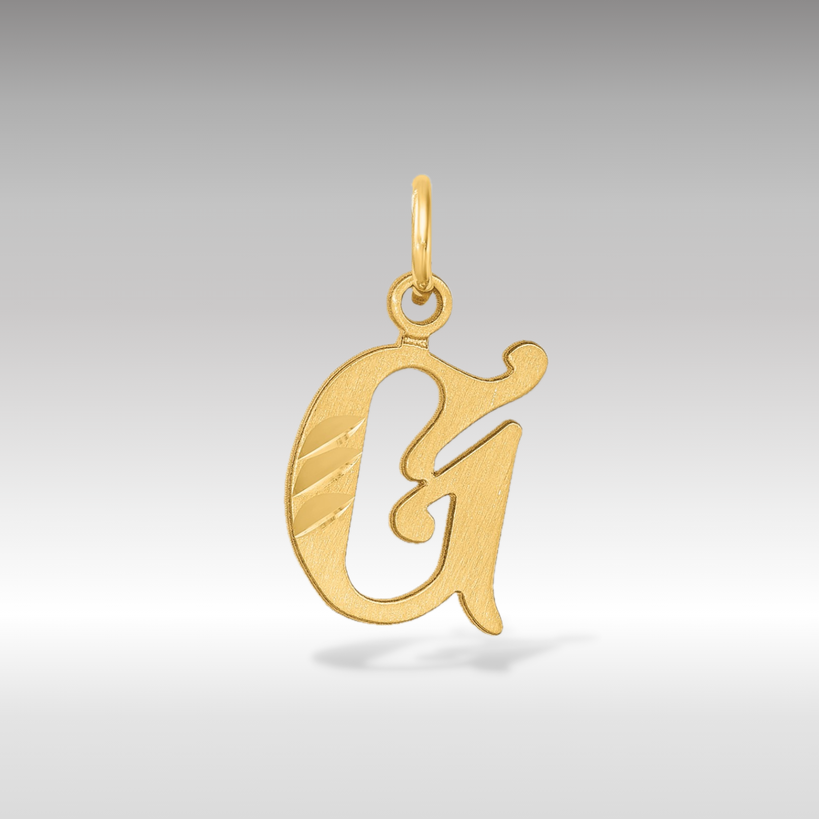 14K Gold Elegant Letter 'G' Charm - Charlie & Co. Jewelry