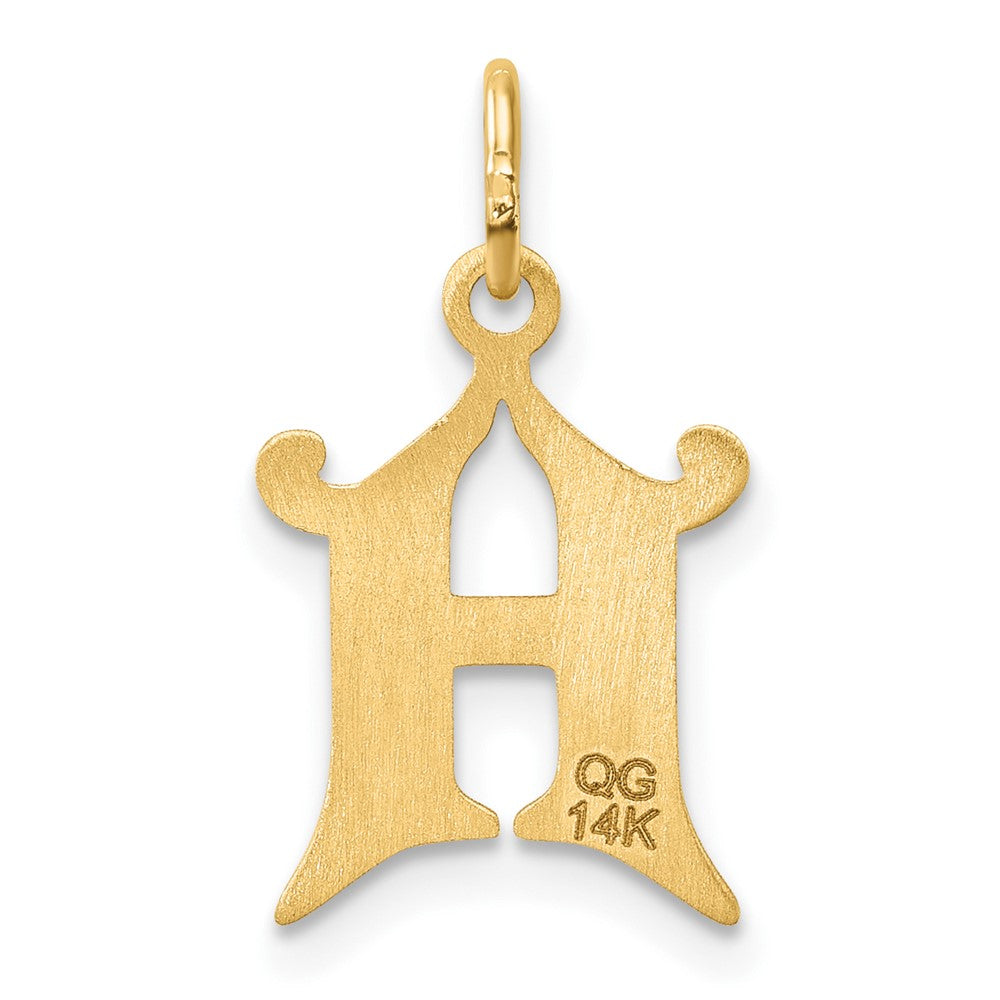 14K Gold Elegant Letter 'H' Charm - Charlie & Co. Jewelry