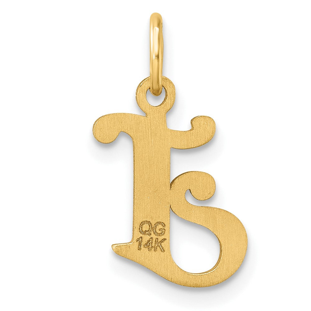 14K Gold Elegant Letter 'J' Charm - Charlie & Co. Jewelry