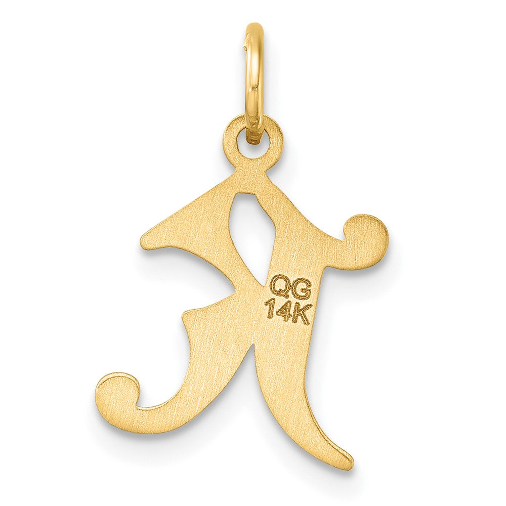 14K Gold Elegant Letter 'K' Charm - Charlie & Co. Jewelry